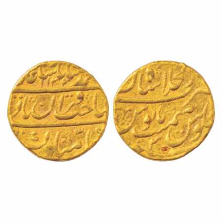 Muhammad Shah (1719-1748 AD), Gold Mohur, 10.82g. Dar ul-Khilafat Shahjahanabad Mint, AH 1