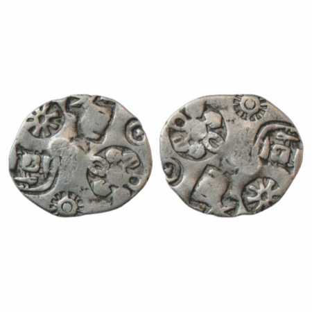 Imperial Magadhan Silver Punch-marked Karshapana coin (350-300 BC), GH-Series III, no. 322