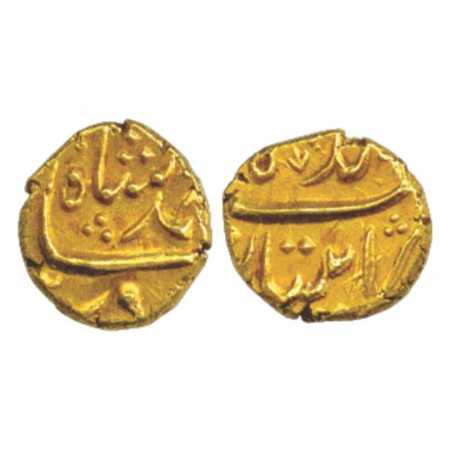 Ahmad Shah Bahadur (1748-1754 AD), Gold Pagoda, 3.34g. Imityazgarh Mint, KM B449.1. Extrem