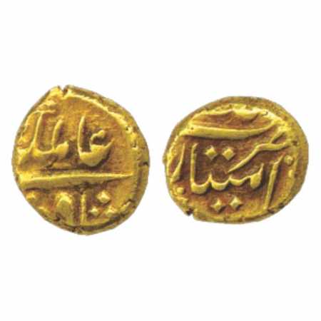Alamgir II (1754-1759 AD), Gold Pagoda, 3.23g. Imityazgarh Mint, KM 468.1. Very Fine, Rare