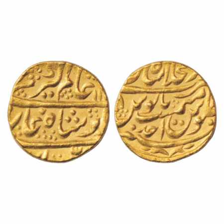Alamgir II (1754-1759 AD), Gold Mohur, 10.87g. Dar ul-Khilafat Shahjahanabad Mint, AH 11xx