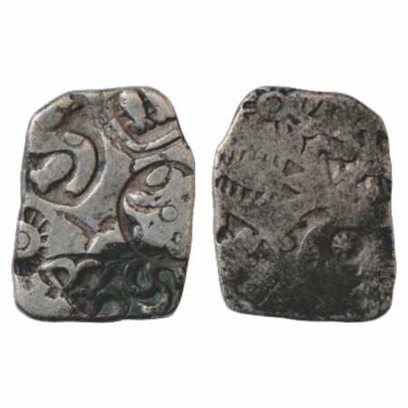 Imperial Magadhan Silver Punch-marked Karshapana coin (350-300 BC), GH-Series IVa, no. 344
