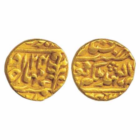 Jaipur, Ram Singh (1835-1880 AD), Gold Mohur, 10.89g. Sawai Jaipur Mint, RY 24, KM 115. Ve