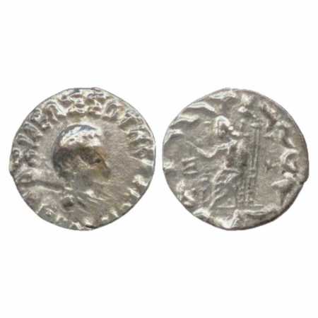 Indo-Greeks, Silver Drachm of Hermaius (90-70 BC), BN series 11, 1.95g. Obv: Profile bust 