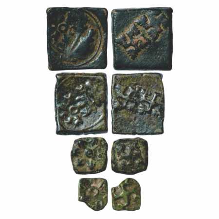Gujarat-Saurashtra (4), Uninscribed die-struck Copper coin of 'Ujjain' type (100-50 BC), 8