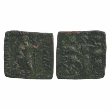 Indo-Scythians, Bronze Coin of Azes (58-35 BC), ISCH 77.1, 12.25g. Obv: Greek god Poseidon
