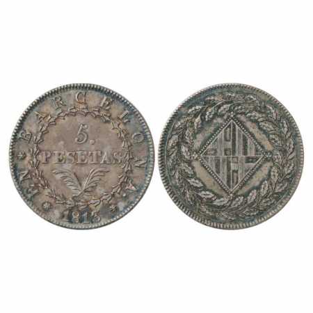 Spain, Joseph Napoleaon (1808-1814 AD), Silver 5 Pesetas, Barcelona Mint, 1813, 26.48g. Ob