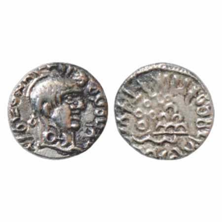Satavahanas, Silver Portrait Drachma of Vasithiputa Siri Vijaya Satakani (196-202 AD), 2.0