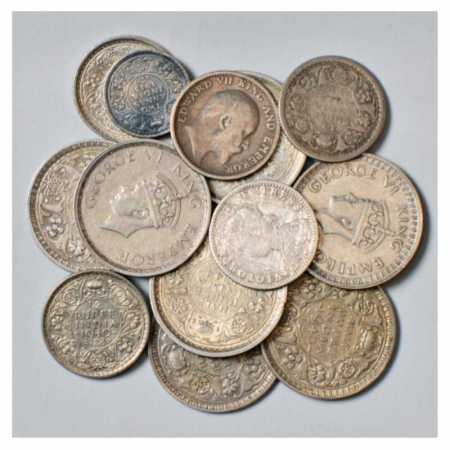 British India, Silver Coins (17), including ½ Rupee, ¼ Rupee and 1/8 Rupee, full Silver an