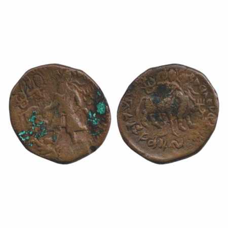 Kushans, Wima Kadphises (110-127 AD), Copper Tetradrachm, MAC 3011-3013, 16.23g. Obv: Diad