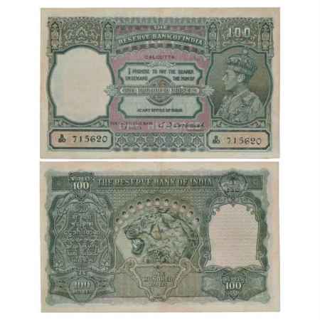 British India, George VI, 100 Rupees, ND (1938), Calcutta Circle, signed by C.D. Deshmukh,