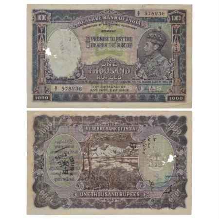 British India, George VI, 1000 Rupees, ND (1938), Bombay Circle, signed by J.B. Taylor, Se