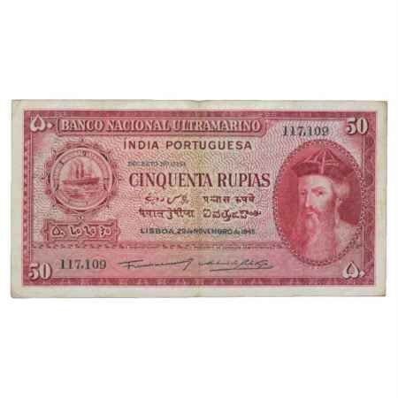Indo-Portuguese Territories, 50 Rupias, 6th Issue, 29th November 1945, signed by Antonio D