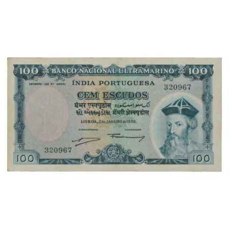 Indo-Portuguese Territories, 100 Escudos, 7th Issue, dated 2nd January 1959, signed by Fra