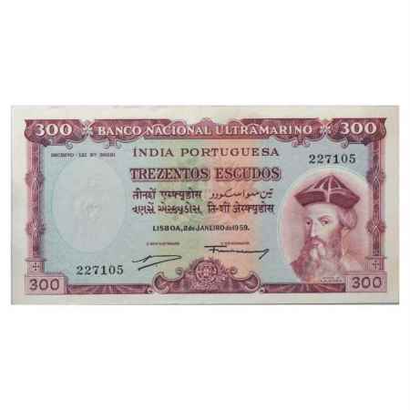 Indo-Portuguese Territories, 300 Escudos, 7th Issue, dated 2nd January 1959, signed by Fra