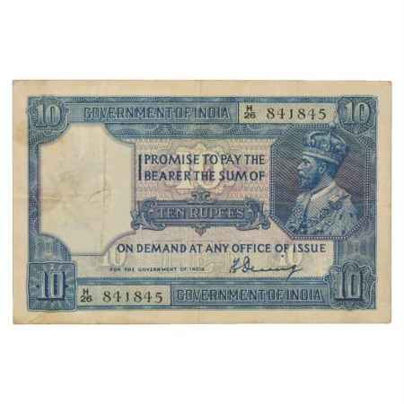 British India, George V, 10 Rupees, ND (1925), signed by H. Denning, Serial No.: H26 84184