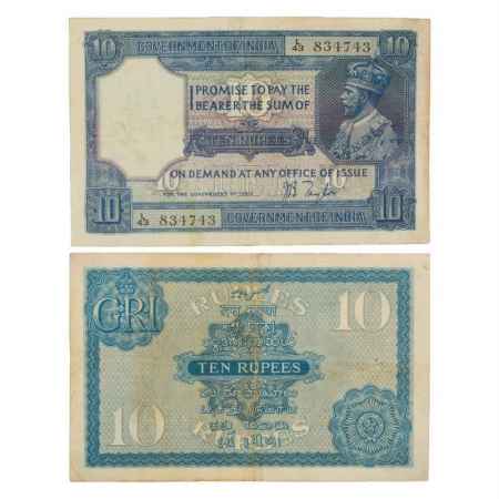 British India, George V, 10 Rupees, ND (1926), signed by J.B. Taylor, Serial No.: L43 8347