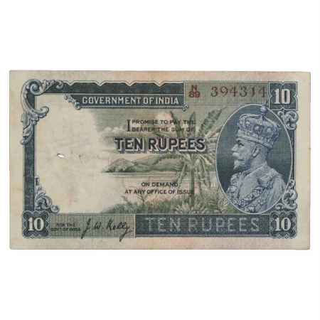 British India, George V, 10 Rupees, ND (1935), signed by J.W. Kelly, Serial No.: N89 39431