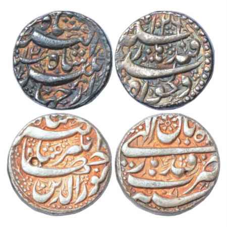 Jahangir (1605-1627 AD), Silver Rupee (2), Qandhar Mint, AH 1026/RY 12, KM 142.2 and Aban 