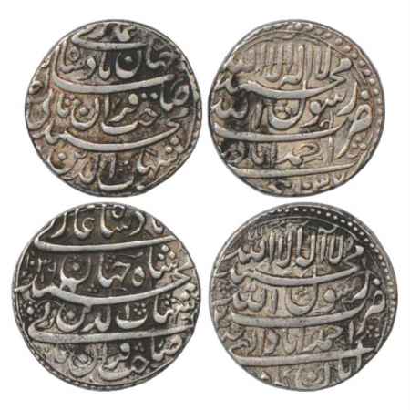 Shah Jahan (1628-1658 AD), Silver Rupee (2), Ahmadabad Mint, AH 1037/RY Ahd and AH 1039/RY