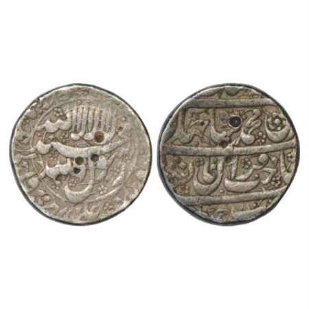 Shah Jahan (1628-1658 AD), Silver Rupee, Ahmadnagar Mint, with Emperor's full name and tit