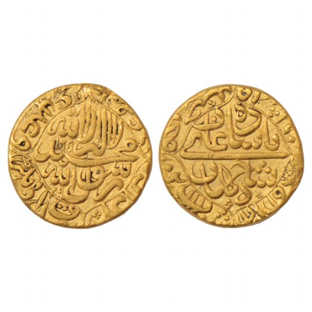 Shah Jahan (1628-1658 AD), Gold Mohur, 10.88g. Daultabad Mint, AH 1065/RY 29, both side Qu
