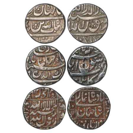 Shah Jahan (1628-1658 AD), Silver Rupee (3), Golkunda Mint, Kabul Mint, AH xx41 and Khamba