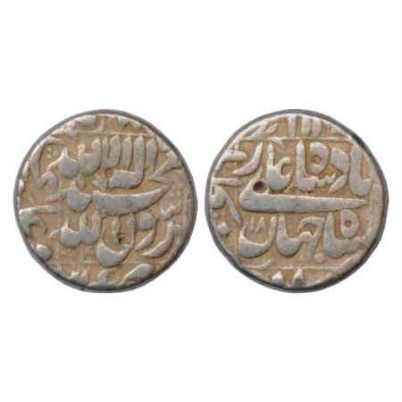 Shah Jahan (1628-1658 AD), Silver Rupee, Kabul Mint on reverse left margin, AH 1054/RY 18,