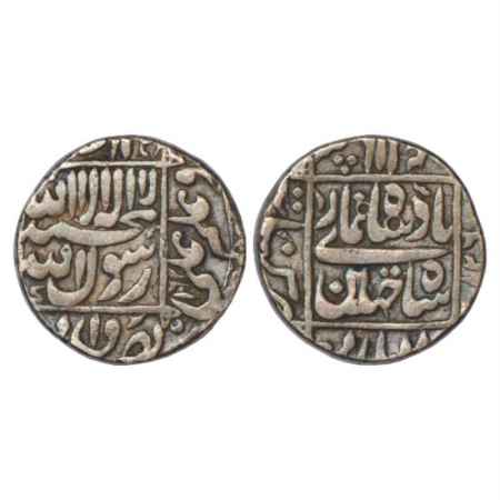 Shah Jahan (1628-1658 AD), Silver Rupee, Khambayat Mint, AH 1036/RY 26, KM 235.16. Very Fi