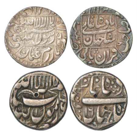 Shah Jahan (1628-1658 AD), Silver Rupee (2), Patna Mint, AH xx42/RY 6, KM 235.20 and Qandh