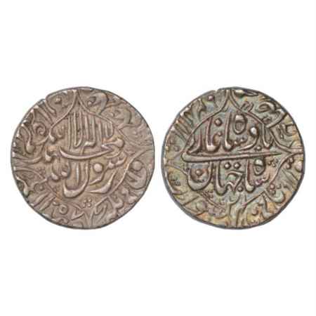 Shah Jahan (1628-1658 AD), Silver Rupee, Surat Mint, AH 1057/RY 21, both side Foliated Qua