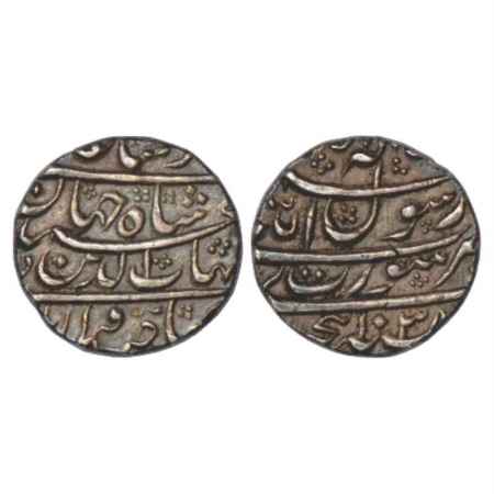 Shah Jahan (1628-1658 AD), Silver ½ Rupee, Surat Mint, AH 1038/RY 1 (Ahd), KM 213.2. Nicel