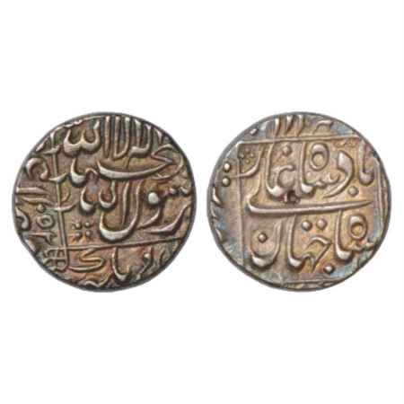 Shah Jahan (1628-1658 AD), Silver ½ Rupee, Surat Mint, AH 1052/RY 1x, KM 218.8. Nicely Ton
