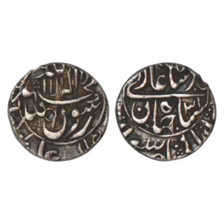 Shah Jahan (1628-1658 AD), Silver ½ Rupee, Surat Mint, RY 31, KM 216.1. Very Fine+, Rare.