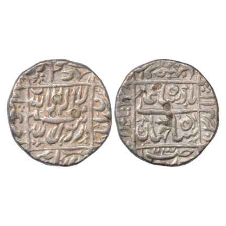 Shah Jahan (1628-1658 AD), Silver Rupee, Ujjain Mint on reverse top, RY 23, KM 235.24. Ver