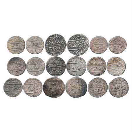 Aurangzeb (1658-1707 AD), Silver Rupee (9), Ahmadabad Mint, AH 1083/RY 15, Akbarabad Mint,