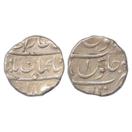 Shah Jahan II (1719 AD), Silver Rupee, Nusratabad Mint, unlisted in KM. About Very Fine, V