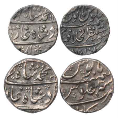 Muhammad Shah (1719-1748 AD), Silver Rupee (2), Mustaqir ul-Khilafat Akbarabad Mint, RY 3,
