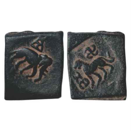 Post-Mauryan, Uninscribed die struck Copper Coin of Taxila region (185-160 BC), 12.50g. Ob