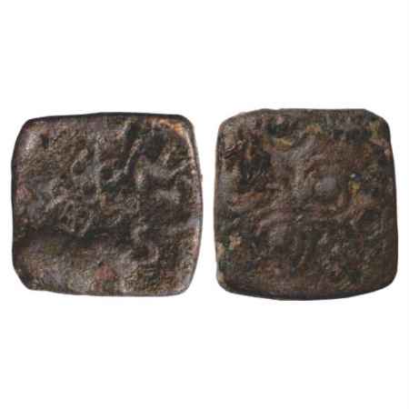 Satavahanas, Copper/Bronze Unit of Siri Satakani (100-50 BC) of 'Elephant' type from Vidar