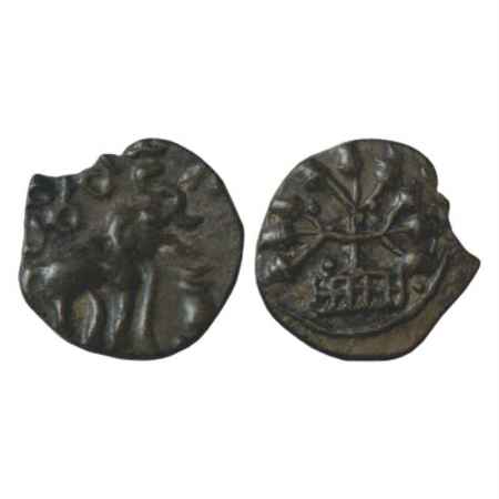 Satavahanas, Potin 'Elephant' type coin of Gotamiputa Siri Satakani (50-100 AD), Nasik reg