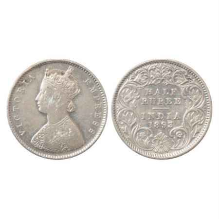 Victoria Empress, Silver ½ Rupee, 1893, Calcutta Mint, A/I/'C' Incused, PR 277. Scratches 