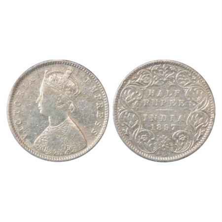 Victoria Empress, Silver ½ Rupee, 1897, Bombay Mint, A/I/'B' Incused, PR 305. Very Fine, S