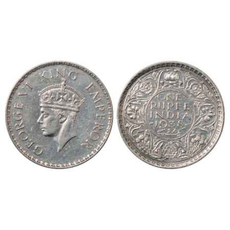 George VI, Silver Rupee, 1938, Bombay Mint, dot, PR 234. Very Fine, Very Scarce.