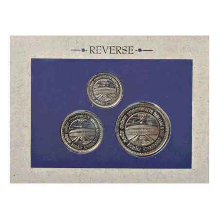 1991, 37th Commonwealth Parliamentary Conference, UNC set of 3 coins, 10 Rupees, 5 Rupees 