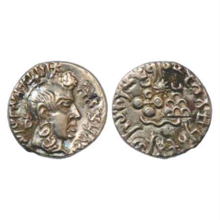 Satavahanas, Silver Portrait type Drachm of Gotamiputa Siri Yana Satakani (180-220 AD), AI