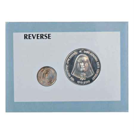 2009, Saint Alphonsa Birth Centenary, UNC set of 2 coins, 100 Rupees and 5 Rupees, Mumbai 