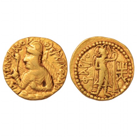 Kushans, Huvishka (155-190 AD), Gold Dinar, Gobl 141, 7.80g. Obv: Draped bust of the king 