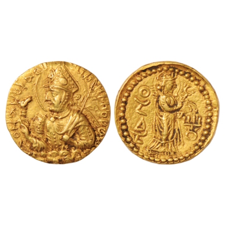 Kushans, Huvishka (155-190 AD), Gold Dinar, issued at his second Gold Mint in Gandhara in 