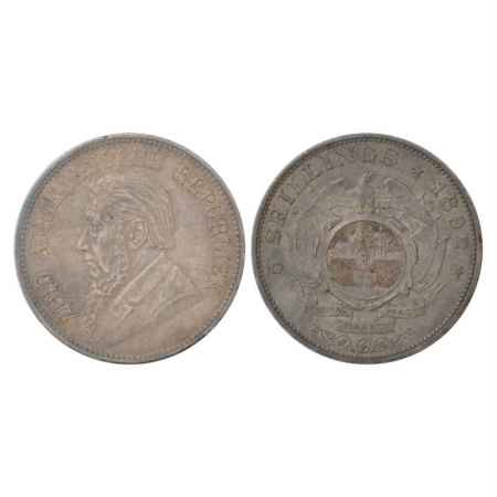 South Africa, Silver 5 Shillings, 1892, 28.26g. Obv: Portrait bust of King. Rev: Single sh
